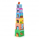 Small Foot stacking tower with wooden animals