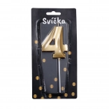 Party Candle Gold Number 4