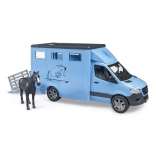 Bruder Mercedes‑Benz Sprinter horse transporter with figure