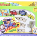 Circuit de train avec locomotive à remontoir et 2 wagons