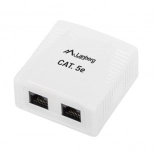 Wall-mounted Network Socket 2x RJ45 Cat.5E White