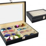 Organizer voor brillen met glazen deksel, 8 vakken SOULIMA