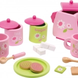 Wooden Tea Set Rose