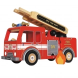 Wooden Fire Truck LE TOY VAN with Rotating Ladder