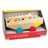 Petit Collage wooden pull-along alligator and shape sorter 2-in-1