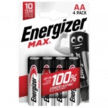 Alkalische Batterien LR6/AA Energizer MAX, 4 Stk. Packung