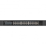 Lanberg PoE+ Switch 24× 100 Mb/s mit 2× Combo-Gigabit-Uplinks, 250 W, 19" Rack