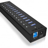 Icy Box aktiver USB-3.0-Hub aus Aluminium, 13 Ports + Ladeport