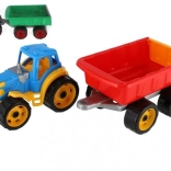 Plastic tractor with trailer for kids