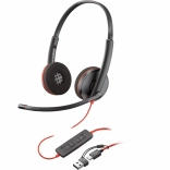 Stereo-Headset Blackwire 3220 mit USB-C + USB-C/A Adapter