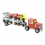Vilac wooden truck with snap-on cars