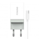 Schnelles Netzladegerät FONENG 10,5 W, 1× USB, mit Micro‑USB‑Kabel – Weiß