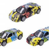 Voiture en métal avec graffiti 9 cm à rétrofriction