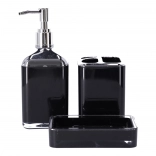 3-delige badkamerset BERRETTI, zwart + chroom