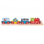 Bigjigs Rail vrachttrain met goederen en 3 rails