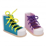 Small Foot game set Tie Your Shoelace – wooden shoes, 2 pcs