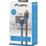 LANBERG HDMI cable 2.0 3 m, 4K, solid copper, black