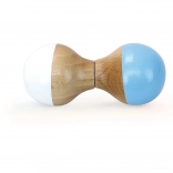 Wooden rattle white-blue