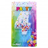 Party-Tortenkerze Zahl 4 mit Punkten