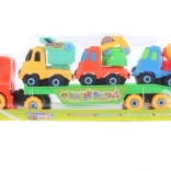 Screw-together truck with construction cars
