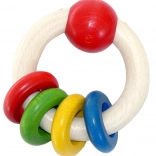 Toy Rattle Round with Four Rings