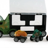 Dinosaur truck with tractor unit and 3 pull-back cars