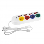 Verlängerungskabel Maclean mit USB A/C und individuellen Schaltern