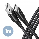 USB-Kabel Axagon USB-C zu USB-A, 1m, schwarz