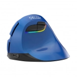 Kabellose vertikale Maus Delux M618 Mini mit RGB, BT und 2,4 GHz (blau)