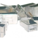 Geschirmter RJ45-Stecker, Kategorie 6, universell für Massiv- und Litzenleiter, 8P8C, 100 Stk.