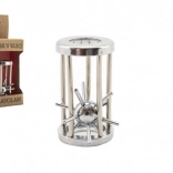 Metal Hedgehog in a Cage Puzzle, Chrome-Plated