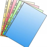 A4 sheet protector with euro-perforation, green glossy, 50 microns