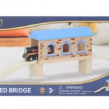 Wooden bridge tunnel for children