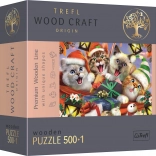 Houten puzzel Kerstkatten 501 stukjes