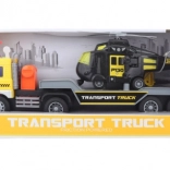 Battery-powered truck with helicopter with lights and sounds