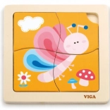 Wooden Butterfly Puzzle 4 Pieces VIGA