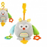 Plush Owl for Stroller and Crib 18 × 18 cm, with Teethers and Clip