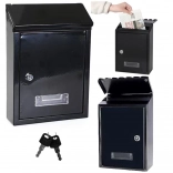 Boîte aux lettres en acier galvanisé, noire 26,5 × 18,5 × 6,5 cm