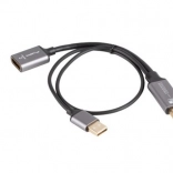 HDMI-Adapter (Stecker) auf DisplayPort (Buchse) 4K am Kabel 20 cm, silber
