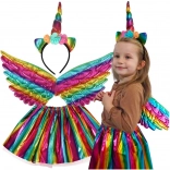 Unicorn Costume with Rainbow Wings and Headband