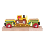 Bigjigs Rail wagon with bulldozer and 2 tracks