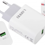 USB-Netzladegerät 15 W mit Schnellladen QC 3.0 L-BRNO weiß