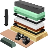 Wasser-Schleifstein für Messer RUHHY – Set mit mehreren Körnungen und Lederriemen
