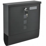 Stalen brievenbus antraciet met slot