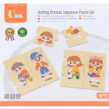 VIGA Holz Lernpuzzle Anziehen von Kindern, 28 Teile