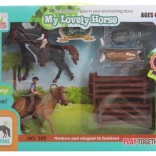 Set of Horses with Riders and Accessories