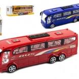 Plastic friction-powered bus 25 cm, 3 colors