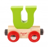 Bigjigs Rail wagon en bois avec la lettre U
