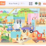 Wooden Puzzle 48 Pieces – Construction Machines