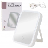 Verlicht cosmeticaspiegeltje met LED en touch, 3 lichtstanden, 90° kanteling, wit